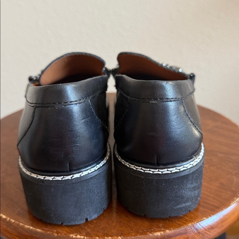 Sarto Black Leather Loafers - Picture 6 of 11